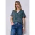 Street One Dames Blouse met korte mouwen en bowlingkraag in Groen|Multicolour