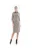 Shift Jurk met Nep Leer Detail Olijf