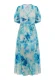 IZIA Jurk  crème / turquoise / azuur / hemelsblauw