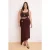 Trendyol Curve Dames Bruin Effen Midi Kokerrok- rok Grote maten Rokken