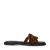 Sacha leren slippers met panterprint cognac