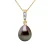 Diamond Pendant 0.010 Cts gekweekte parel TAHITI 8-9mm Yellow Gold