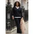 Trendyol Curve Dames Zwart Effen Lang Regular fit Grote maten Sweatshirts