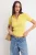 TRENDYOLMİLLA Dames Geel Effen Kort Getailleerd Blouses