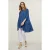 Oversized blauwe blouse in linnenstijl met pofmouwen