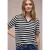 Street One Dames Poloshirt met korte mouwen en strepen in Blauw