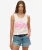 Vintage Logo Neon Tanktop met Laag Uitgesneden Ronde Hals Pink