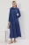 Trendyol Modest Dames Donkerblauw Effen Maxi Lang Casual Blousejurk Modest Jurken