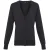 Premier Dames/dames knoop door V-hals gebreid vest met lange mouwen (Houtskool)
