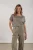 Nukus Anita Top Lurex Nks01085 T-shirt Korte Mouw 350 Army