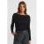 Slim Fit Geribbelde Bootneck Blouse