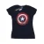 Marvel Dames/Dames Captain America Splatter Shield Katoenen T-Shirt (Marineblauw)