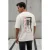 TRENDYOL MAN Jongens Ecru Slogan Kort Oversized T-shirts