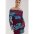 HARPER & YVE gebloemde one shoulder top donkerpaars