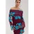 HARPER & YVE gebloemde one shoulder top donkerpaars