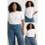 Trendyol Curve Dames Wit Effen 3-pack Kort Regular fit Grote maten T-shirts