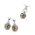Orphelia Dames 925 Sterling Zilveren Set: Ketting-Hanger + Oorbellen – Zilver SET-5028