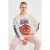 TRENDYOL MAN Heren Ecru Slogan Lang Oversized Sweatshirts