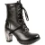 New Rock dames zwart lederen gotische traillaarzen – TR001-S1