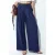 Hoge taille wijde crepe broek met riem