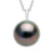 Ketting met Beaded Hanger Geel Gouden Omhulsel bedekt met Diamanten – Echte Gecultiveerde Tahiti Parels Rond 10-11 mm