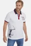 Jan Vanderstorm regular fit polo DILAN Plus Size met printopdruk wit