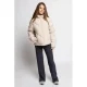 LOOXS 10sixteen gestreepte quilted winterjas – ecru
