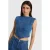 Alix the Label denim top – mediumblauw