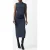 French Connection Rallie Cross Over Neck Midi Dr Navy
