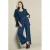 LOLALIZA wide leg broek met krijtstreep – donkerblauw