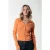 Colourful Rebel Nori Fine Knit Cropped Longsleeve Polo Tangerine