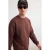TRENDYOL MAN Heren Bruin Slogan Lang Oversized Sweatshirts