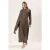 Trendyol Modest Dames Bruin Effen Maxi Lang Stijlvol/Avond Recht Modest Avond Jurken