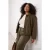 TRENDYOLMİLLA Dames Kaki Effen Regular fit Grote maten Jassen