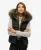 Superdry Vrouwen Fuji Bodywarmer van Imitatiebont met Capuchon Zwart