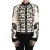 Dolce & Gabbana Witte Wol Zwarte Bloemen Barok Jas