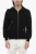 Geborstelde katoenen hoodie met rits en strass-stammotief in zwart