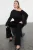 Trendyol Curve Dames Zwart Effen Lang Getailleerd Grote maten Blouses