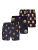 Happy Shorts Boxershorts ‘ Motiv Mix ‘  donkerblauw / geel / zwart