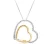 Vrouwen Dubbele Hart Ketting Zilver en Goud Verweven Liefde BICLL033