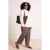Trendyol Curve Dames Ecru Gestreept Lang Relaxed fit Grote maten Overhemden