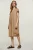 Beige Midi Jurk met Strikdetail
