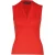 Rode mouwloze jersey top met V-hals – stretchkatoenmix