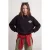 TRENDYOLMİLLA Dames Zwart Slogan Lang Relaxed fit Sweatshirts