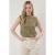 TRENDYOLMİLLA Dames Kaki Effen Mouwloos Regular fit Blouses