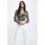 Morgan semi-transparante top met print – zwart