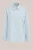 WE Fashion – Dames gestreepte blouse met kant – Regular fit – Lichtblauw – Katoen –