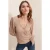 Textuur V-hals Blouse met Pompom en Striksluiting