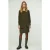 Khaki Pocket Detail Tencel Jurk