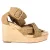Hermès Criss-Cross Enkelsandalen met Wedge in Beige Leder